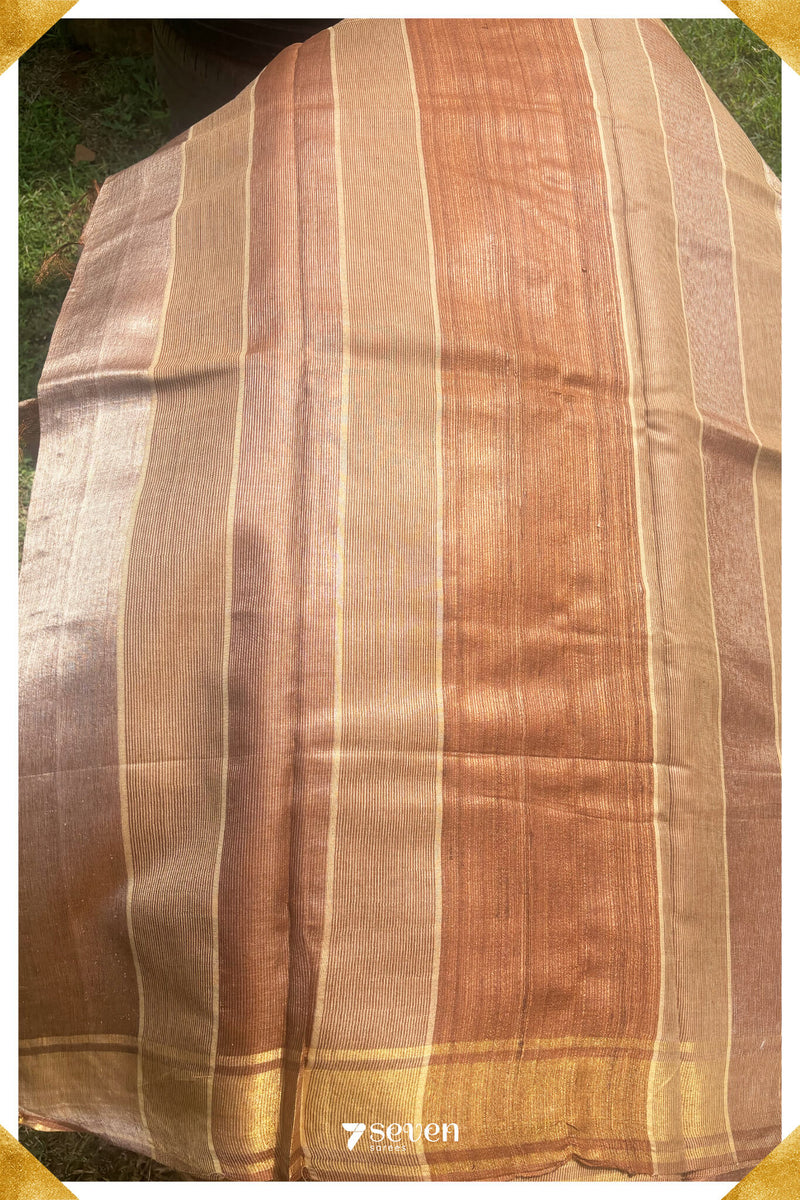 Heather Chattisgarh Brown Pure Kosa Silk Saree|Silk Mark Certified - Seven Sarees - Saree - Seven Sarees