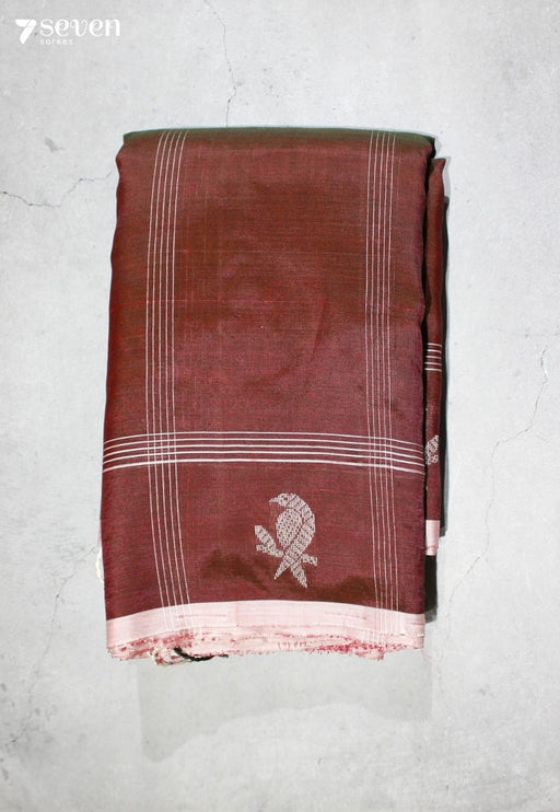 Hemakarnata Signature Seven Handloom Rust Bangalore Vegan Silk Saree - Seven Sarees - Saree - Seven Sarees