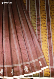 Hemakarnata Signature Seven Handloom Rust Bangalore Vegan Silk Saree - Seven Sarees - Saree - Seven Sarees