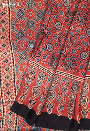 Hemangi Kutch Red Pure Handmade Ajrakh Modal with Handpasted Mirrors - view 5