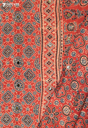 Hemangi Kutch Red Pure Handmade Ajrakh Modal with Handpasted Mirrors - view 3