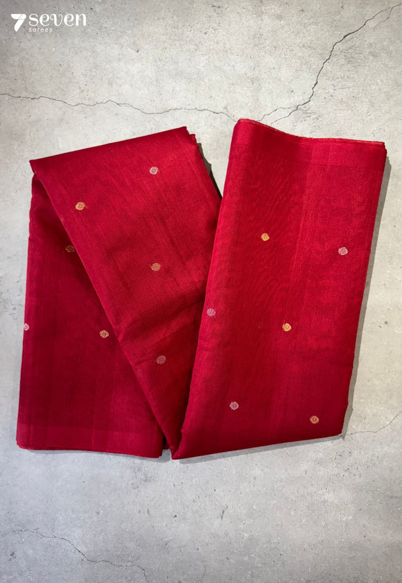 Hemavathi Signature Seven Handloom Orange Bangalore Pure Silk Cotton Saree - Seven Sarees - Saree - Seven Sarees