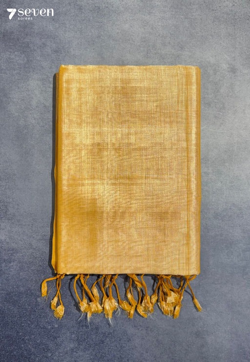 Hima Mangalagiri Handloom Yellow Vegan Silk Saree - Seven Sarees - Saree - Seven Sarees