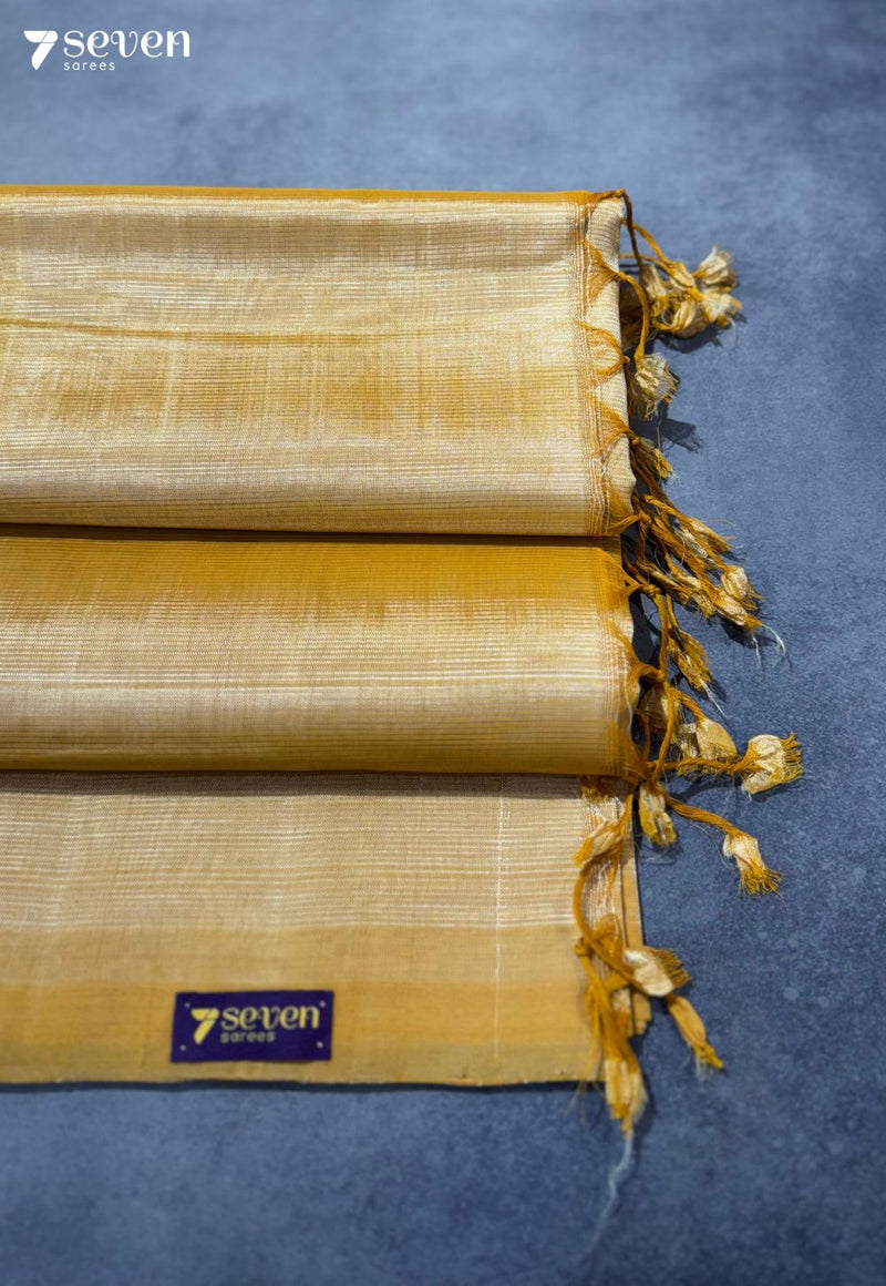 Hima Mangalagiri Handloom Yellow Vegan Silk Saree - Seven Sarees - Saree - Seven Sarees