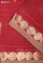 Hiraya Signature Seven Handloom Red Bangalore Pure Cotton Saree - Seven Sarees - Saree - Seven Sarees