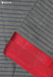 Hirvani Signature Seven Handloom Grey Bangalore Pure Cotton Saree - Seven Sarees - Saree - Seven Sarees