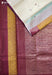Hoysala Signature Seven Handloom Off white - Maroon Bangalore Pure Silk Cotton Saree - Seven Sarees - Saree - Seven Sarees
