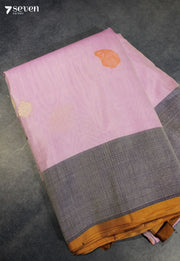 Hridvini Signature Seven Handloom Lavender Bangalore Pure Silk Cotton Saree - Seven Sarees - Saree - Seven Sarees