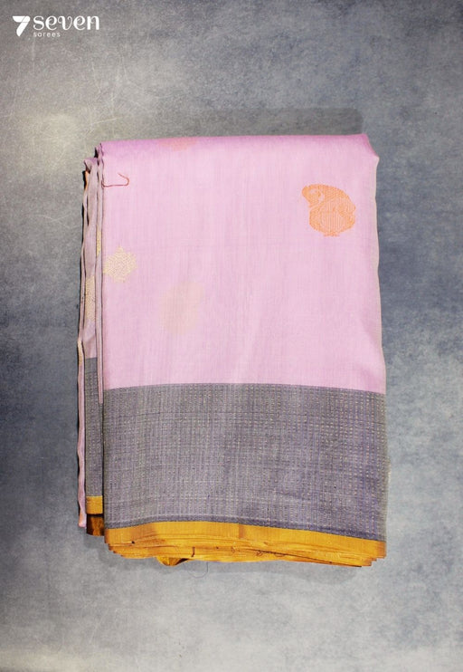Hridvini Signature Seven Handloom Lavender Bangalore Pure Silk Cotton Saree - Seven Sarees - Saree - Seven Sarees