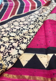 Idle Season Jaipur Pink Handblock 100% Cotton Saree - Seven Sarees - Saree - Seven Sarees