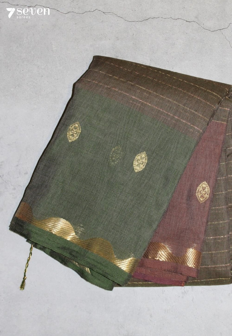Ilamegha Signature Seven Handloom Green Bangalore Pure Cotton Saree - Seven Sarees - Saree - Seven Sarees