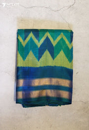 Ilampra Patola Handloom Single Ikkat Blue Pure Silk Saree|Silk Mark Certified - Seven Sarees - Saree - Seven Sarees