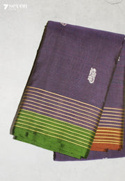 Ilanvesha Signature Seven Handloom Purple Bangalore Pure Cotton Saree - Seven Sarees - Saree - Seven Sarees