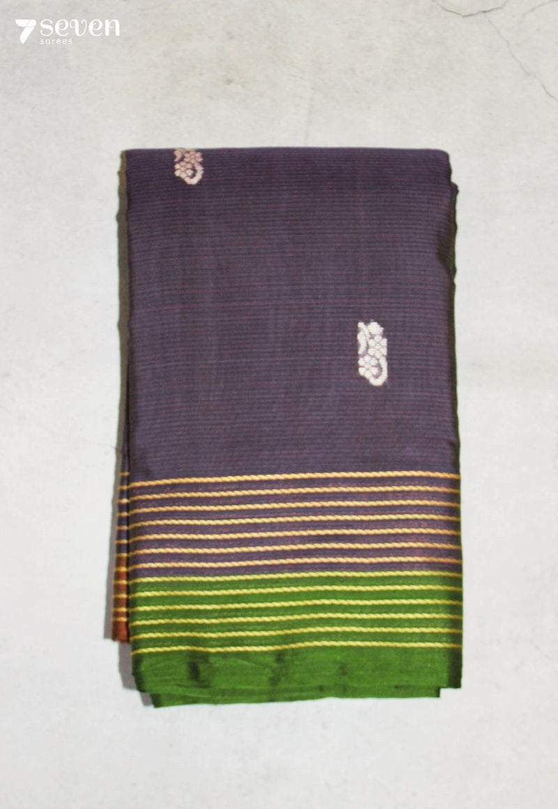 Ilanvesha Signature Seven Handloom Purple Bangalore Pure Cotton Saree - Seven Sarees - Saree - Seven Sarees