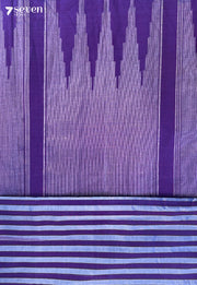 Indigo Waves Signature Seven Handloom Violet Bangalore Vegan Silk Saree - Seven Sarees - Saree - Seven Sarees