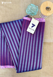 Indigo Waves Signature Seven Handloom Violet Bangalore Vegan Silk Saree - Seven Sarees - Saree - Seven Sarees