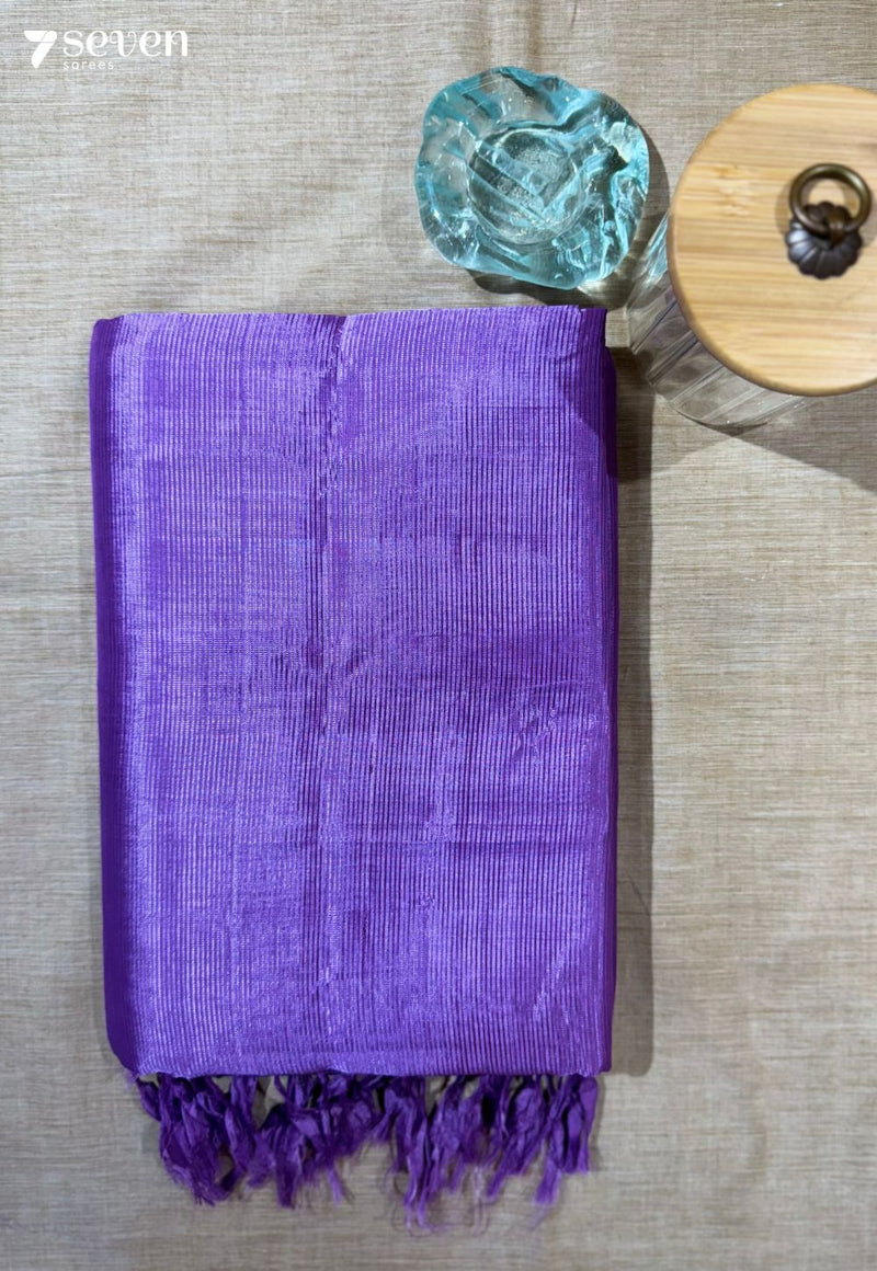 Indra Mangalagiri Handloom Violet Vegan Silk Saree - Seven Sarees - Saree - Seven Sarees