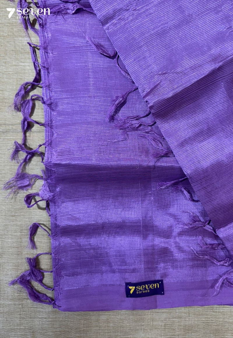 Indra Mangalagiri Handloom Violet Vegan Silk Saree - Seven Sarees - Saree - Seven Sarees