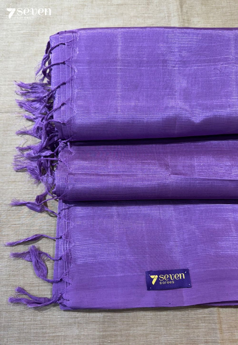 Indra Mangalagiri Handloom Violet Vegan Silk Saree - Seven Sarees - Saree - Seven Sarees