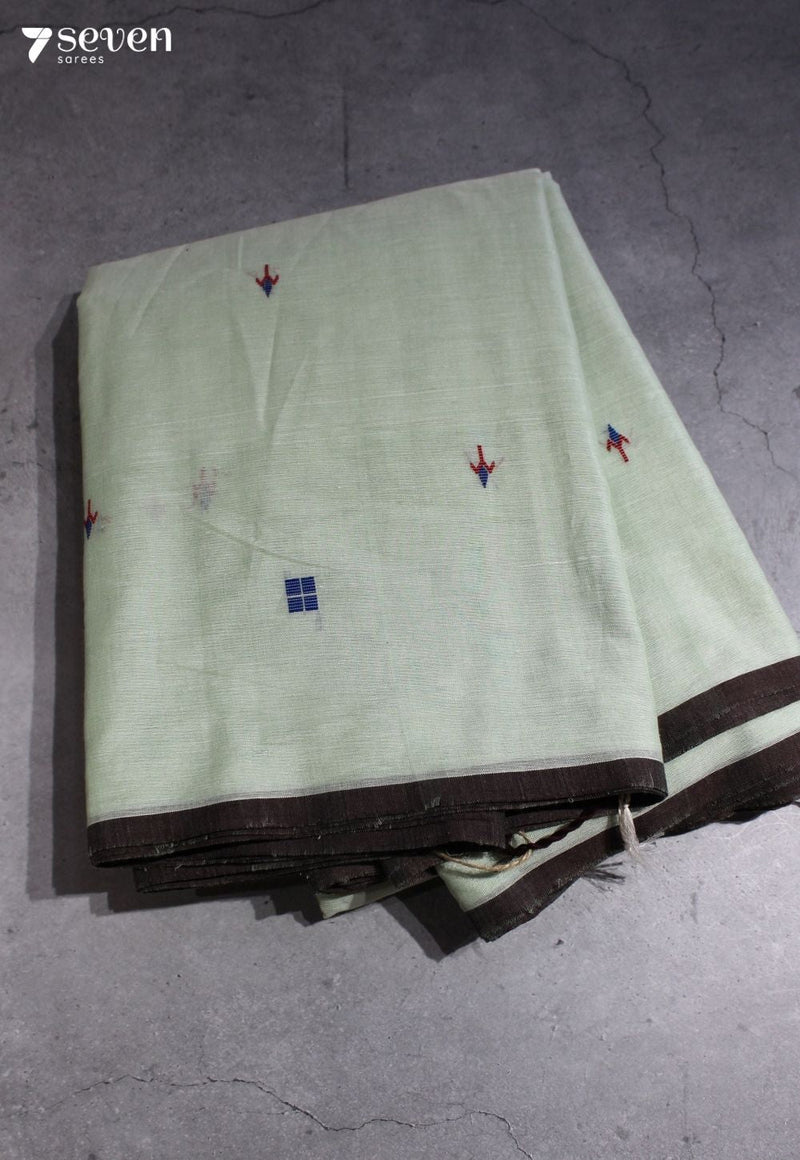 Indrani Signature Seven Handloom Pista Bangalore Pure Cotton Saree - Seven Sarees - Saree - Seven Sarees