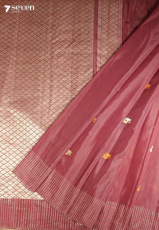 Indumati Signature Seven Handloom Maroon Bangalore Pure Silk Cotton Saree - Seven Sarees - Saree - Seven Sarees