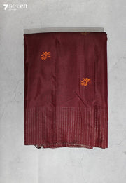 Indumati Signature Seven Handloom Maroon Bangalore Pure Silk Cotton Saree - Seven Sarees - Saree - Seven Sarees