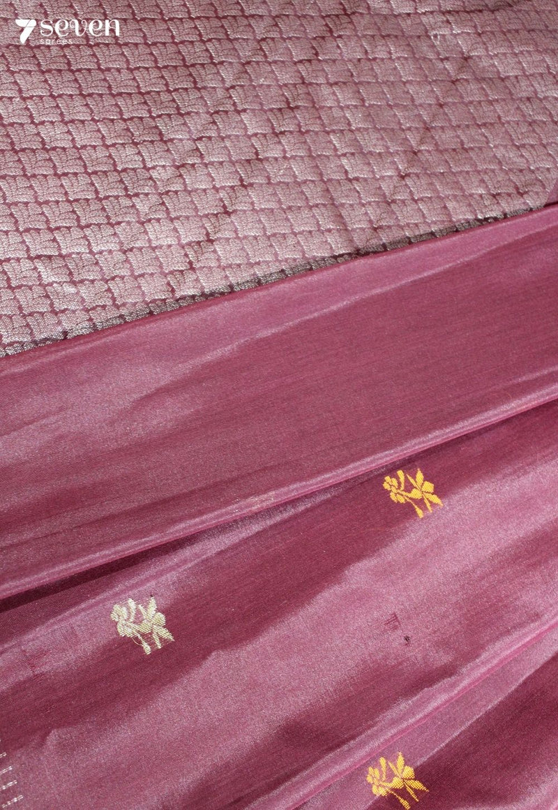 Indumati Signature Seven Handloom Maroon Bangalore Pure Silk Cotton Saree - Seven Sarees - Saree - Seven Sarees