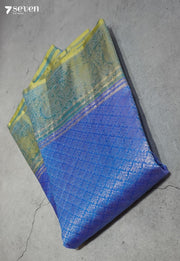 Inked Magnolia Signature Seven Handloom Blue Bangalore Pure Silk Saree|Silk Mark Certified - Seven Sarees - Saree - Seven Sarees