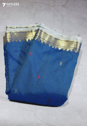 Iravati Signature Seven Handloom Blue Bangalore Vegan Silk Saree - Seven Sarees - Saree - Seven Sarees