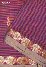 Iravya Signature Seven Handloom Red Bangalore Pure Cotton Saree - Seven Sarees - Saree - Seven Sarees