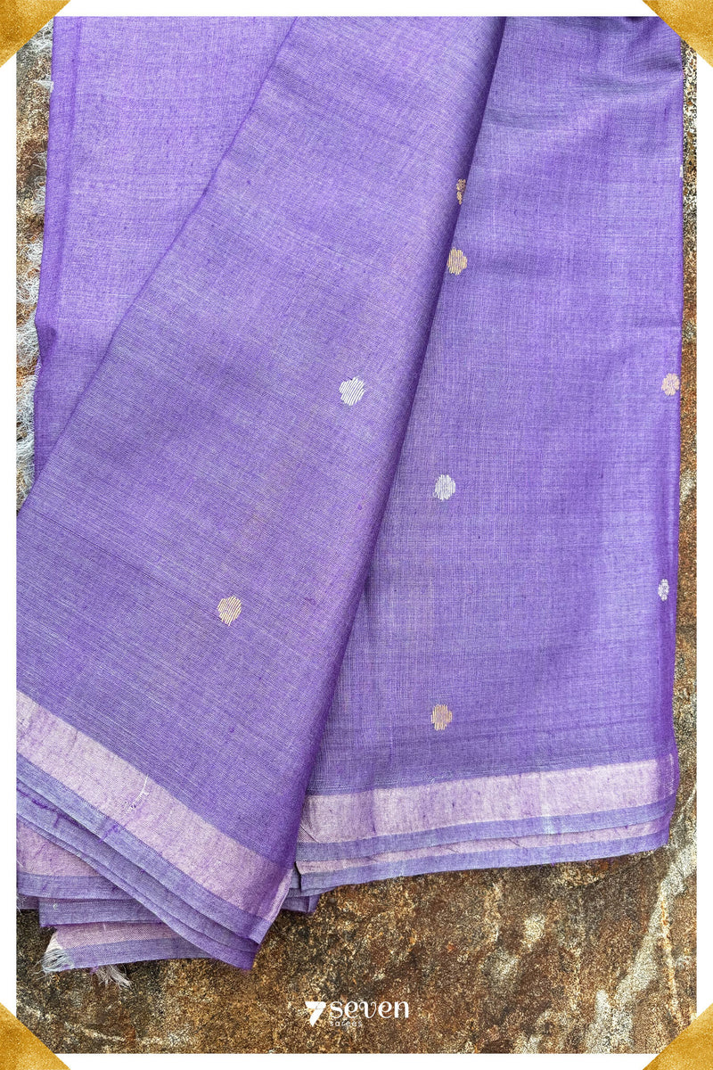 Iris Chattisgarh Purple Pure Kosa Silk Saree|Silk Mark Certified - Seven Sarees - Saree - Seven Sarees