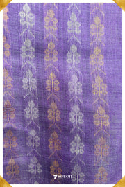 Iris Chattisgarh Purple Pure Kosa Silk Saree|Silk Mark Certified - Seven Sarees - Saree - Seven Sarees