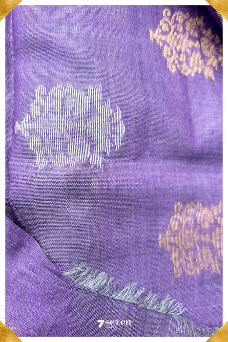 Iris Chattisgarh Purple Pure Kosa Silk Saree|Silk Mark Certified - Seven Sarees - Saree - Seven Sarees