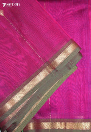 Ishaara Maheshwari Handloom Pink Silk Cotton Saree - Seven Sarees - Seven Sarees