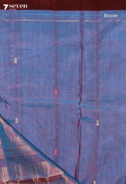 Ishira Signature Seven Handloom Blue Bangalore Vegan Silk Saree - Seven Sarees - Saree - Seven Sarees