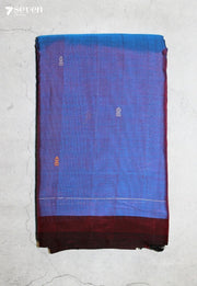 Ishira Signature Seven Handloom Blue Bangalore Vegan Silk Saree - Seven Sarees - Saree - Seven Sarees