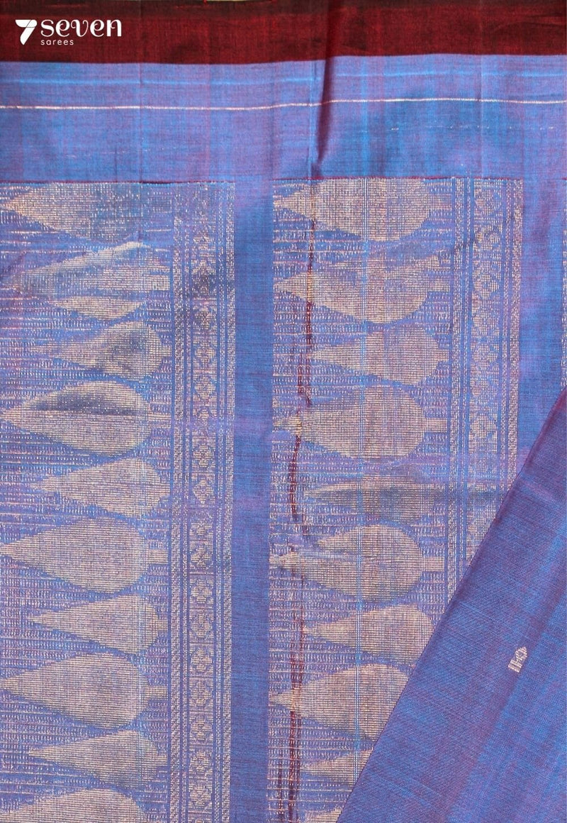 Ishira Signature Seven Handloom Blue Bangalore Vegan Silk Saree - Seven Sarees - Saree - Seven Sarees