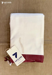 Ivory Clouds Signature Seven Handloom White Bangalore Pure Cotton Saree - Seven Sarees - Saree - Seven Sarees