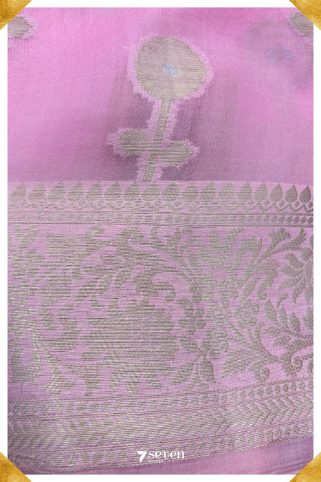 Jahanavi Benares Pink Pure Silk Saree | Silk Mark Certified - Seven Sarees - Saree - Seven Sarees