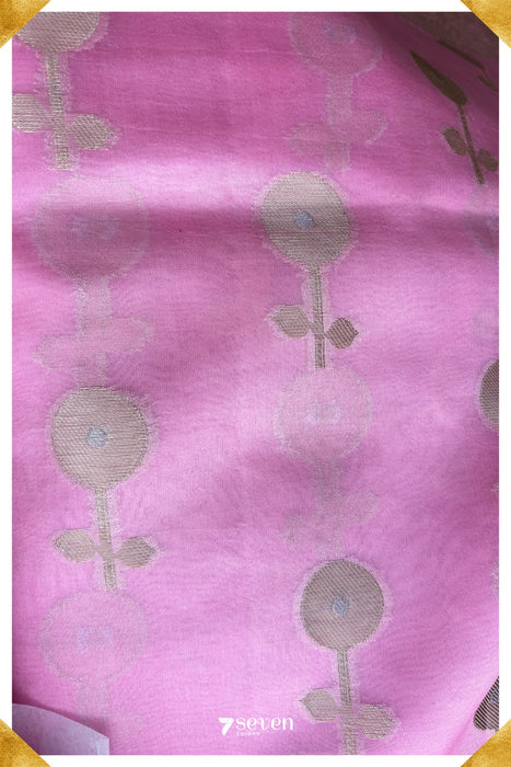 Jahanavi Benares Pink Pure Silk Saree | Silk Mark Certified - Seven Sarees - Saree - Seven Sarees