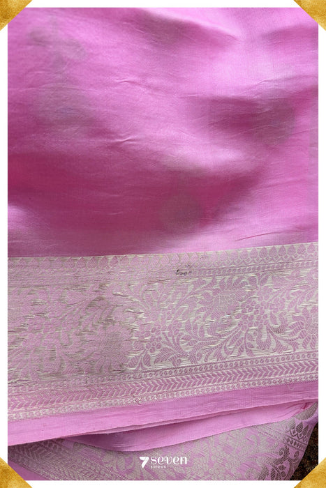 Jahanavi Benares Pink Pure Silk Saree | Silk Mark Certified - Seven Sarees - Saree - Seven Sarees