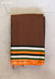 Jalrini Signature Seven Handloom Brown Bangalore Pure Cotton Saree - Seven Sarees - Saree - Seven Sarees