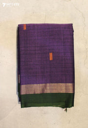 Jalvaya Signature Seven Handloom Purple Bangalore Pure Cotton Saree - Seven Sarees - Saree - Seven Sarees