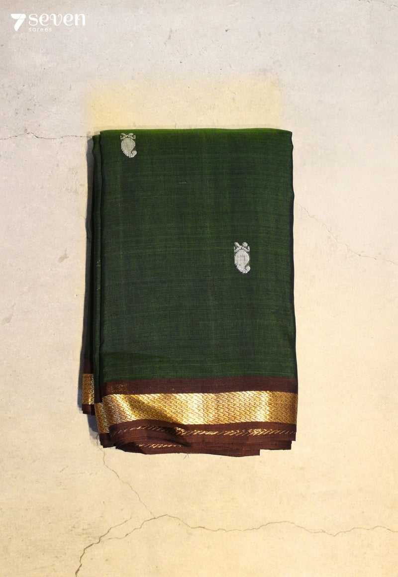 Jalvika Signature Seven Handloom Green Bangalore Pure Cotton Saree - Seven Sarees - Saree - Seven Sarees