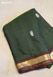 Jalvika Signature Seven Handloom Green Bangalore Pure Cotton Saree - Seven Sarees - Saree - Seven Sarees