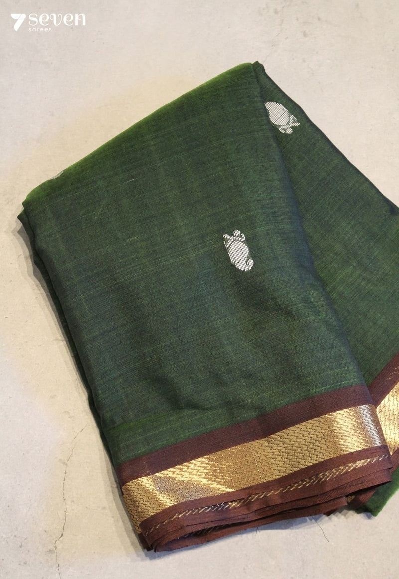 Jalvika Signature Seven Handloom Green Bangalore Pure Cotton Saree - Seven Sarees - Saree - Seven Sarees