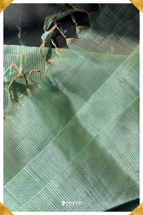 Janaki Mangalagiri Handloom Green Vegan Silk Saree - Seven Sarees - Saree - Seven Sarees