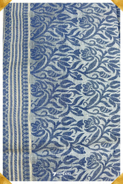 Jasmine Chattisgarh White Pure Kosa Silk Saree|Silk Mark Certified - Seven Sarees - Saree - Seven Sarees