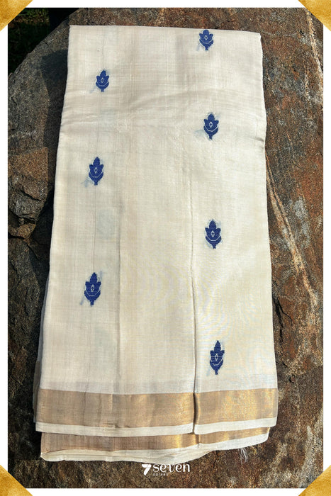 Jasmine Chattisgarh White Pure Kosa Silk Saree|Silk Mark Certified - Seven Sarees - Saree - Seven Sarees