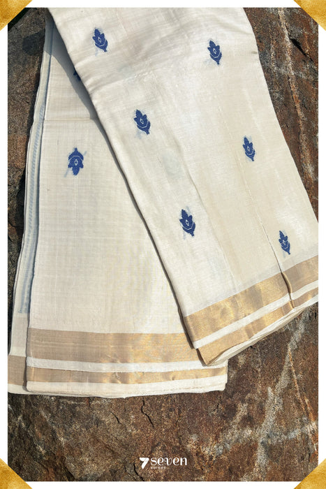 Jasmine Chattisgarh White Pure Kosa Silk Saree|Silk Mark Certified - Seven Sarees - Saree - Seven Sarees